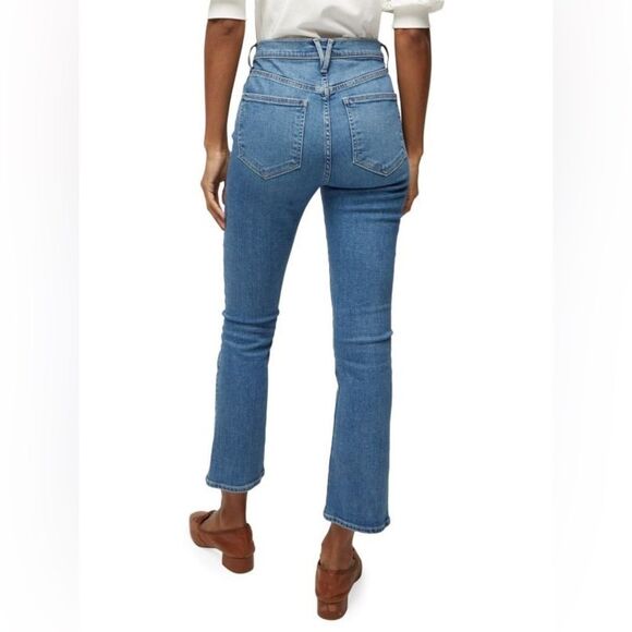Veronica Beard Carly Kick Flare Crop Cropped High Rise Jeans Size 26 Denim - Picture 2 of 7
